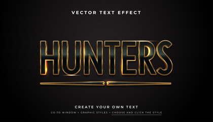 Wall Mural - gold black 3d editable text effect, suitable for promotion, movie, headline