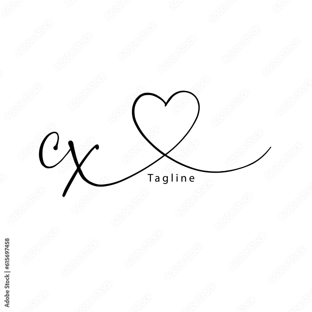 Initial wedding monogram logo template Stock Vector | Adobe Stock