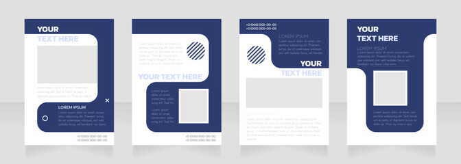 Industry production blank brochure layout design. Service info. Vertical poster template set with empty copy space for text. Premade corporate reports collection. Editable flyer paper pages