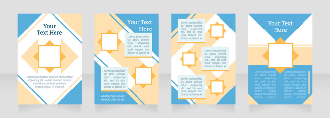 Business travel management blank brochure layout design. Vertical poster template set with empty copy space for text. Premade corporate reports collection. Editable flyer paper pages