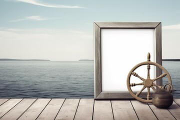 Wall Mural - Seafarer day mockup. Generate Ai