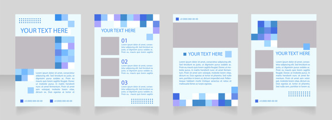 Volunteer organization promotion blank brochure layout design. Vertical poster template set with empty copy space for text. Premade corporate reports collection. Editable flyer paper pages