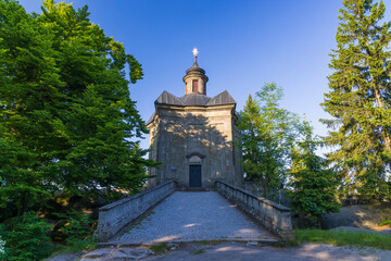 Canvas Print - Hvezda church in Broumovske steny, Eastern Bohemia, Czech Republic