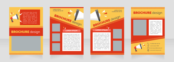 Product release promotion blank brochure layout design. Advert service. Vertical poster template set with empty copy space for text. Premade corporate reports collection. Editable flyer paper pages