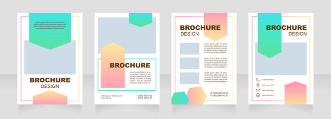 Pharmaceutical service blank brochure layout design. Vertical poster template set with copy space for text. Premade reports collection. Editable flyer 4 paper pages. Myriad Pro, Arial fonts used