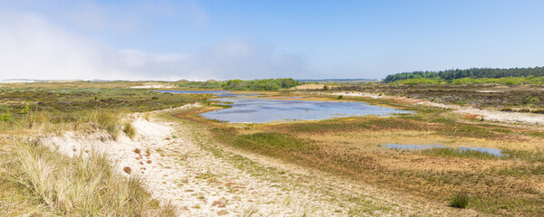 Wadi along the dunes near Formerum at Wadden island Terschelling in Friesland province in The Netherlands