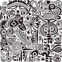 abstract pattern in native african style. vector illustration. traditional african abstract painting