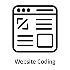Website Coding Vector  outline Icon Design illustration. Cyber security  Symbol on White background EPS 10 File