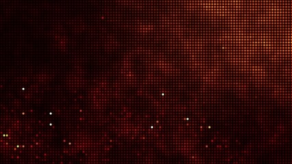 Wall Mural - Halftone dots yellow Burning sparks fire motion on red background