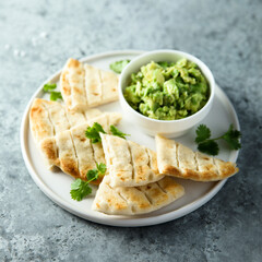 Wall Mural - Mashed avocado with fresh flatbread