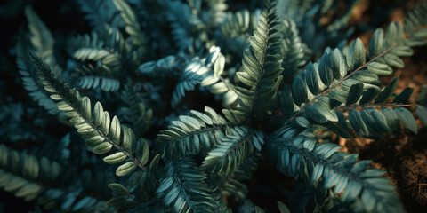  Closeup of branches evergreen trees leaf. Macro Shoot. Dark green branches.Nature forest background. wallpaper. leaf texture.Generative ai