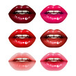Collection of beautiful 3D illustrations of realistic and glossy lips. Set of beauty and glamour lips, with hot pink and vibrant red shades. Sexy lips symbolize desire and love
