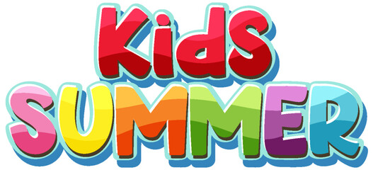 Wall Mural - kids summer text for poster or banner design