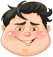 Face of fat boy cartoon