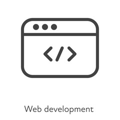 Outline style ui icons hard skill collection. Technical and IT. Vector black linear icon illustration. Webpage web development symbol isolated on white background. Design element