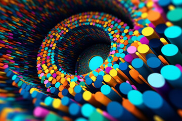 Leinwandbilder -  The circles are meticulously designed, creating a mesmerizing and visually satisfying composition. Generative AI technology.