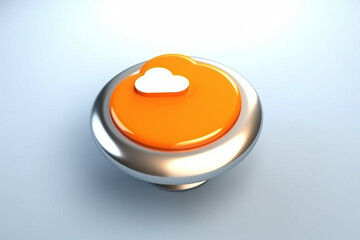 Fototapete - A button-style cloud server download icon, designed to be visually appealing and intuitive. Generative AI technology.