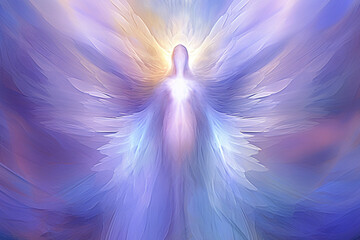 Leinwandbilder - Healing Presence: An image that captures the essence of an abstract Archangel as a healer. Generative AI technology.