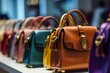 Close-Up of Handbags in a Fashion Store. AI