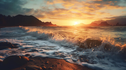 Poster - sunset on the beach