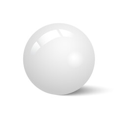 Wall Mural - realistic white glossy marble sphere ball isolated vector illustration