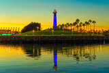 Fototapeta Big Ben - Illuminated Majesty: Lions Lighthouse at Long Beach