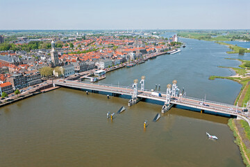 Sticker - Aerial from the historical city Kampen at the river IJssel in the Netherlands