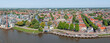Aerial panorama from the historical city Gouda in the Netherlands