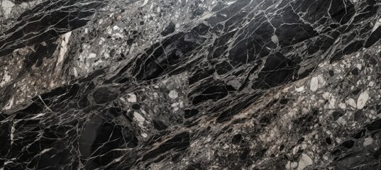 Wall Mural - black natural marble stone texture surface background. generative ai technology.