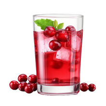 Cranberry Juice , Isolated On Transparent Background Cutout