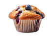 Blueberry muffin isolated on transparent background. Generative Ai