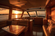 © zaschnaus - Interior of luxury motor yacht at sunset. Generative AI