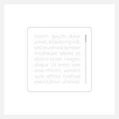 Wall Mural - text field with scrollbar ui element template. editable isolated vector dashboard component. flat us