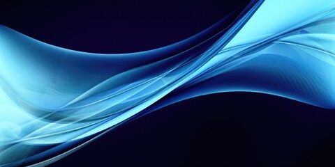 Wall Mural - Abstract blue wavy smooth lines background. Generative AI AIG21.