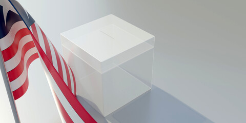 Wall Mural - Liberia elections, Voting box and national flag. 3d