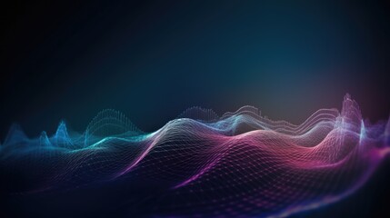 Wall Mural - Modern abstract digital wave particle background. Generative AI AIG21.