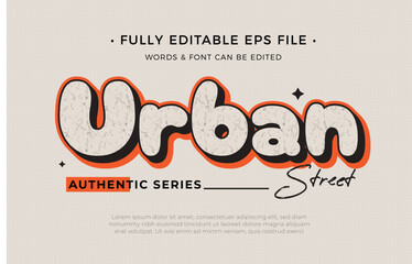 Vector Urban Street tshirt design with text effect editable