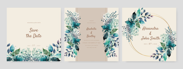 colorful colourful floral flower beautiful and elegant floral wedding invitation card template