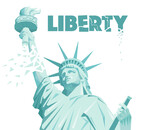 Fototapeta  - Statue of liberty, symbol New York City, concept threat of democracy