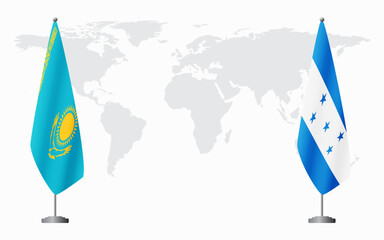 Kazakhstan and Honduras flags for official meeting