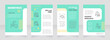 Biometrics green premade brochure template. Decision making. Consumer neuroscience. Neuromarketing research booklet design with icons, copy space. Editable 4 layouts. Josefin Sans, Kanit fonts used