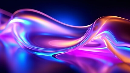 Wall Mural - abstract blue violet yellow neon background, unfocused curvy glowing lines, colorful fantastic wallp