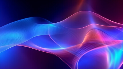 Wall Mural - abstract blue violet yellow neon background, unfocused curvy glowing lines, colorful fantastic wallp