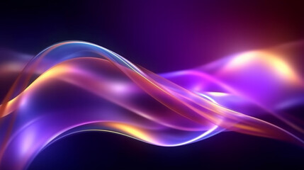 Wall Mural - abstract violet yellow neon background, unfocused curvy glowing lines, colorful fantastic wallpaper 