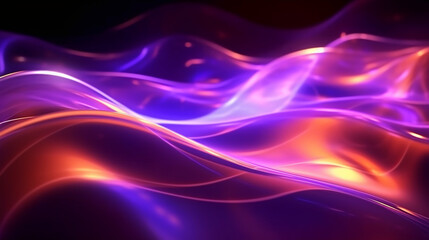 Wall Mural - abstract violet yellow neon background, unfocused curvy glowing lines, colorful fantastic wallpaper 