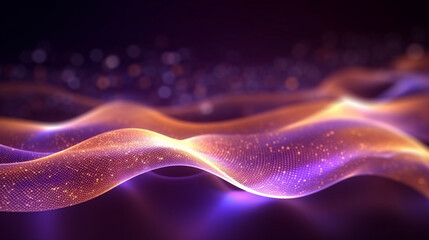 Wall Mural - abstract violet yellow neon background, unfocused curvy glowing lines, colorful fantastic wallpaper 