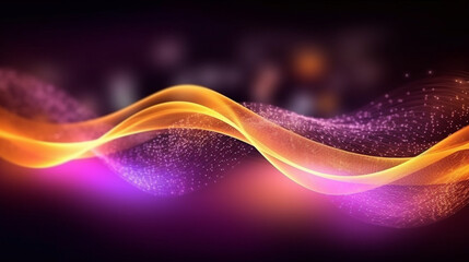 Wall Mural - abstract violet yellow neon background, unfocused curvy glowing lines, colorful fantastic wallpaper 