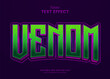 decorative neon green venom editable text effect vector design