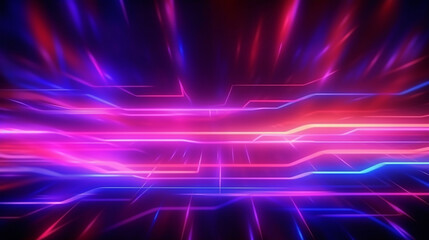 Wall Mural - abstract background with pink blue neon lines glowing in ultraviolet light. data transfer concept. d