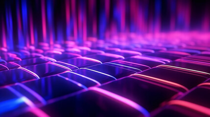 Wall Mural - abstract background with pink blue neon lines glowing in ultraviolet light. data transfer concept. d